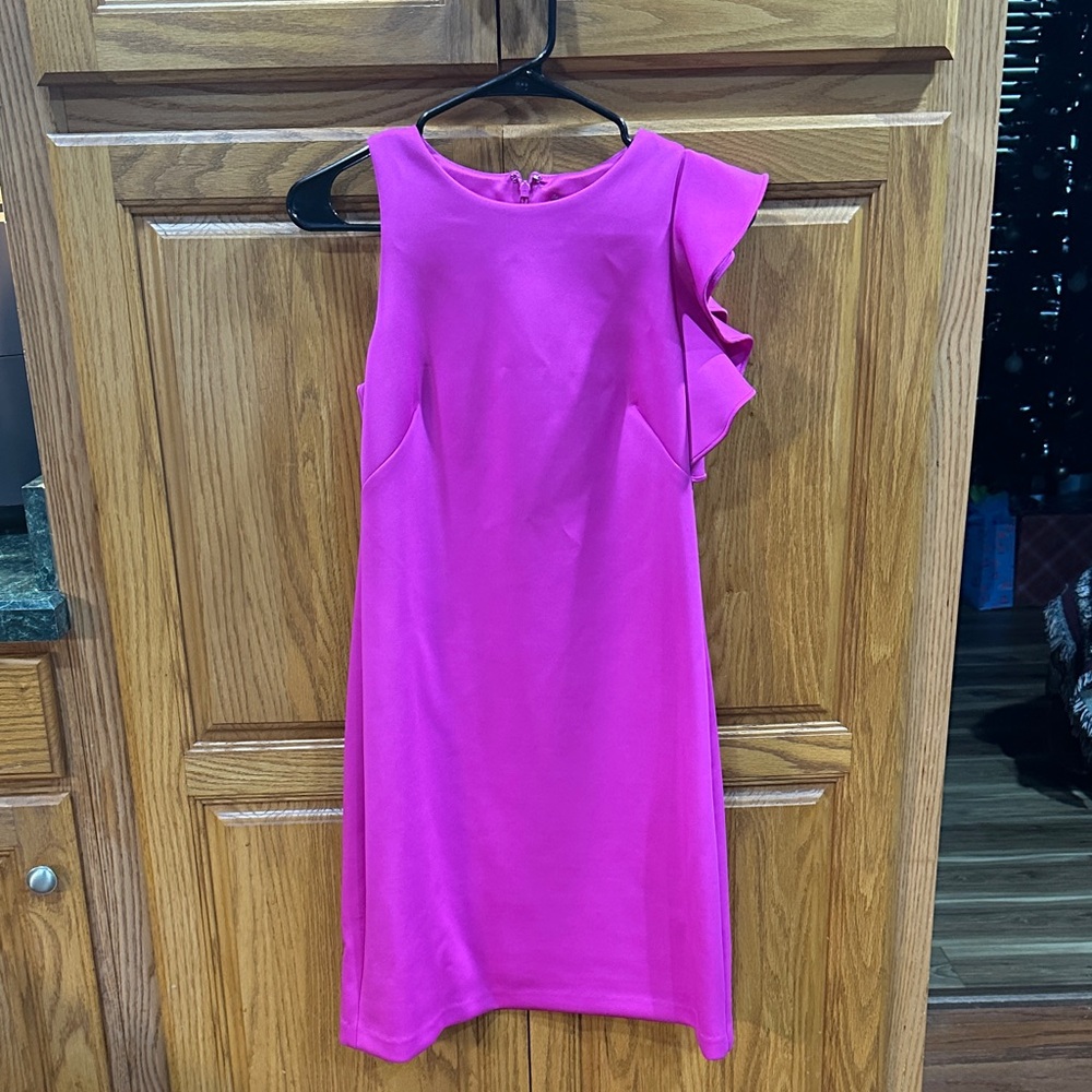 Vince Camuto One Shoulder Fuchsia Dress